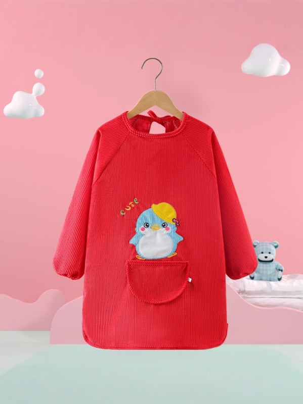 Vaikų vandeniui atsparus smock su gyvūnų raštu, kordurojinis audinys, unisex, 8+ metų