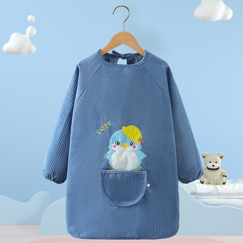 Vaikų vandeniui atsparus smock su gyvūnų raštu, kordurojinis audinys, unisex, 8+ metų