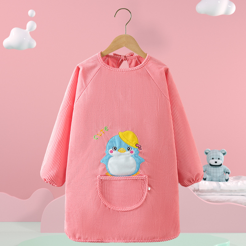 Vaikų vandeniui atsparus smock su gyvūnų raštu, kordurojinis audinys, unisex, 8+ metų