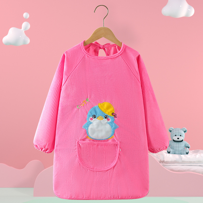 Vaikų vandeniui atsparus smock su gyvūnų raštu, kordurojinis audinys, unisex, 8+ metų