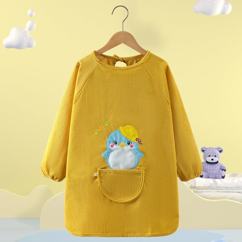 Vaikų vandeniui atsparus smock su gyvūnų raštu, kordurojinis audinys, unisex, 8+ metų