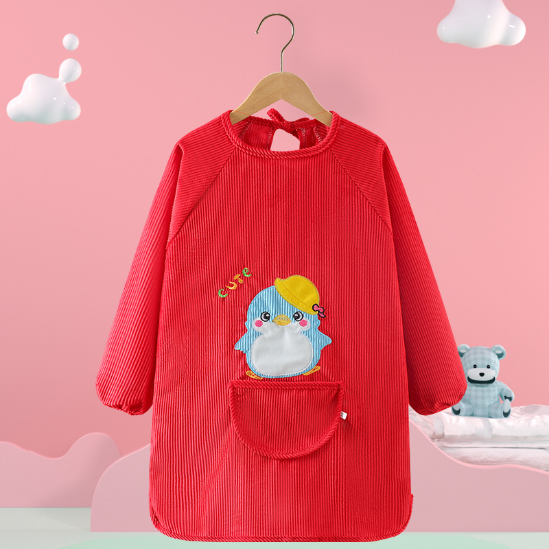 Vaikų vandeniui atsparus smock su gyvūnų raštu, kordurojinis audinys, unisex, 8+ metų