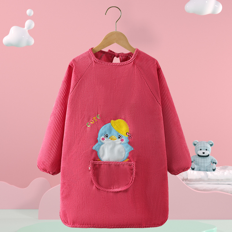 Vaikų vandeniui atsparus smock su gyvūnų raštu, kordurojinis audinys, unisex, 8+ metų