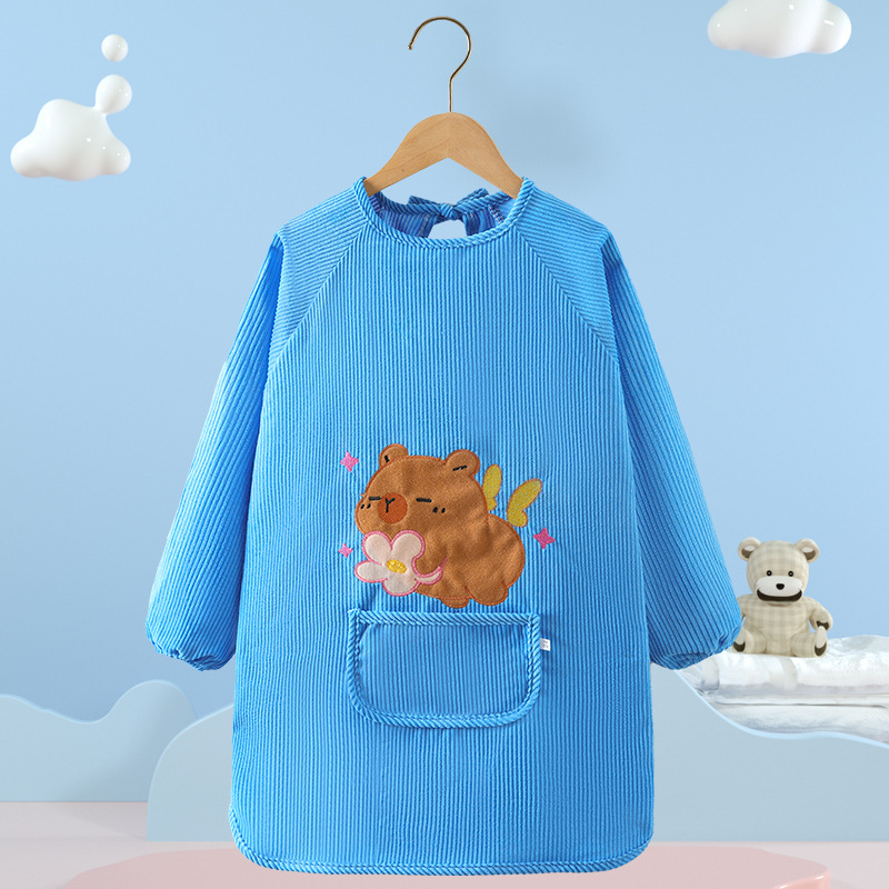 Vaikų vandeniui atsparus smock su gyvūnų raštu, kordurojinis audinys, unisex, 8+ metų