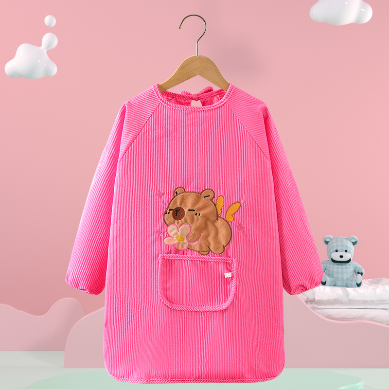 Vaikų vandeniui atsparus smock su gyvūnų raštu, kordurojinis audinys, unisex, 8+ metų