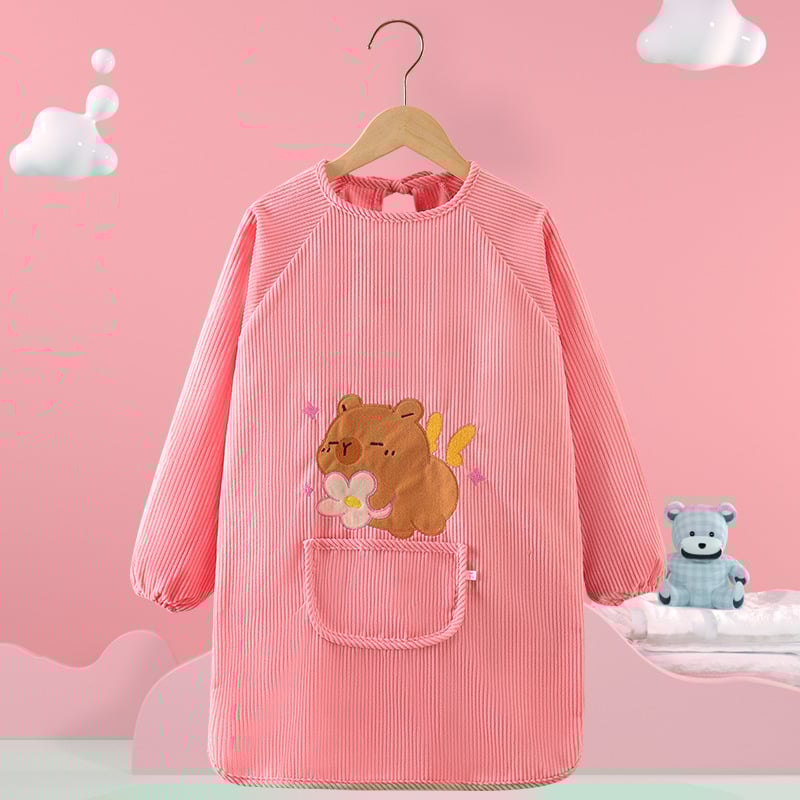 Vaikų vandeniui atsparus smock su gyvūnų raštu, kordurojinis audinys, unisex, 8+ metų