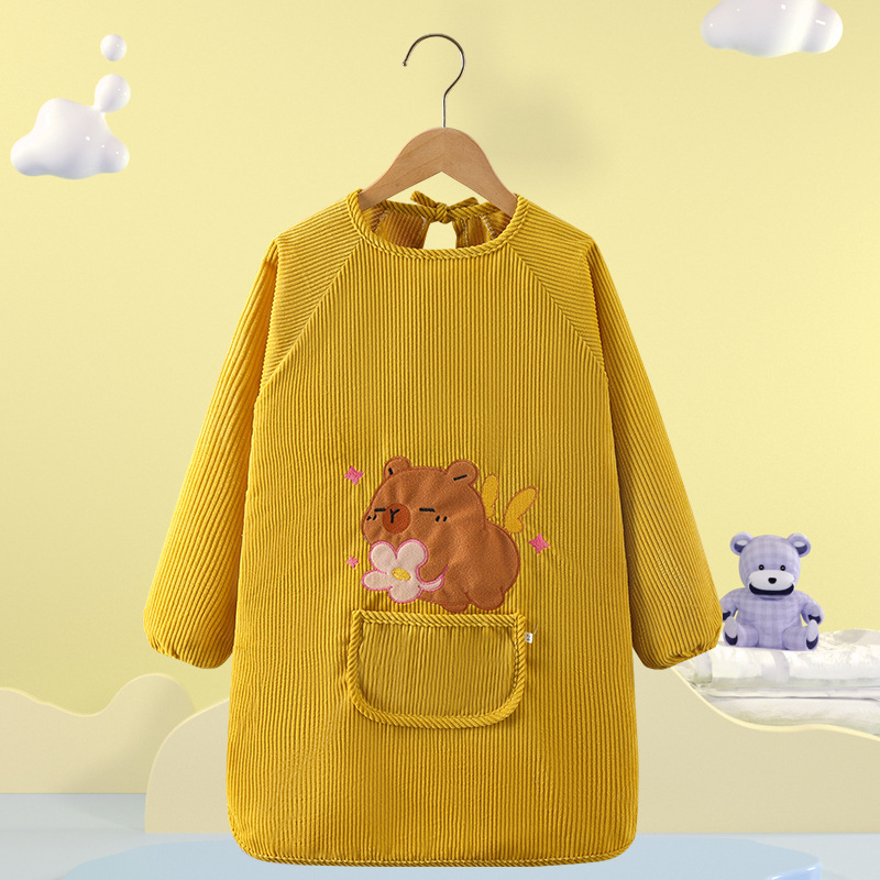 Vaikų vandeniui atsparus smock su gyvūnų raštu, kordurojinis audinys, unisex, 8+ metų