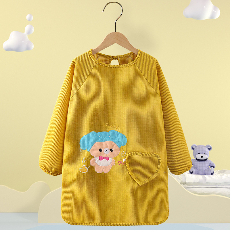 Vaikų vandeniui atsparus smock su gyvūnų raštu, kordurojinis audinys, unisex, 8+ metų