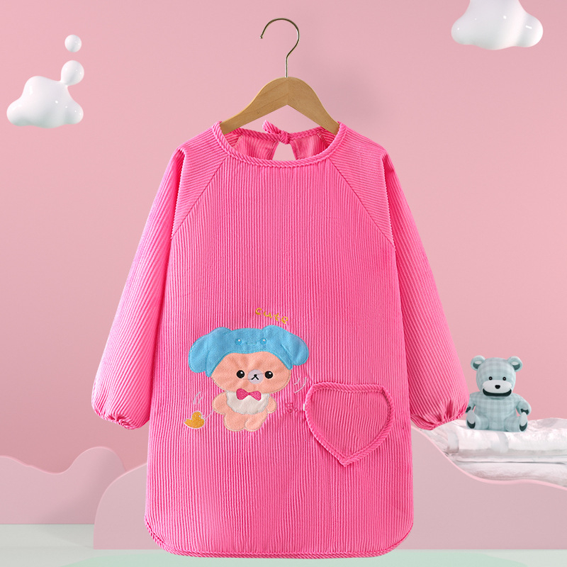 Vaikų vandeniui atsparus smock su gyvūnų raštu, kordurojinis audinys, unisex, 8+ metų