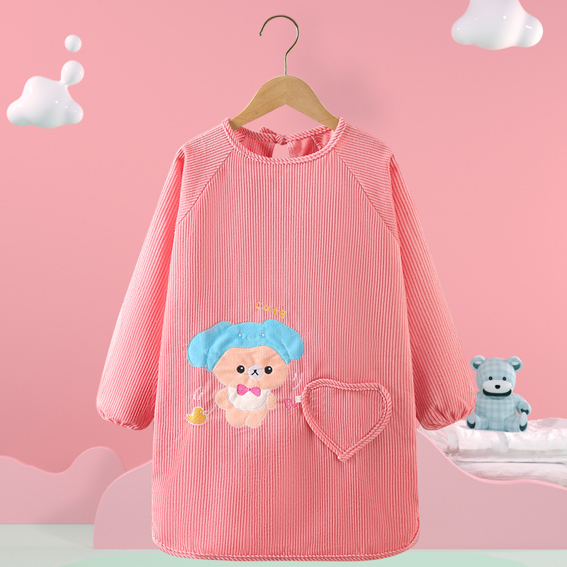 Vaikų vandeniui atsparus smock su gyvūnų raštu, kordurojinis audinys, unisex, 8+ metų