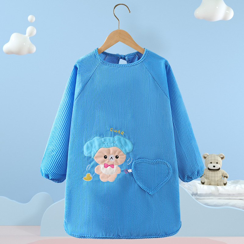 Vaikų vandeniui atsparus smock su gyvūnų raštu, kordurojinis audinys, unisex, 8+ metų