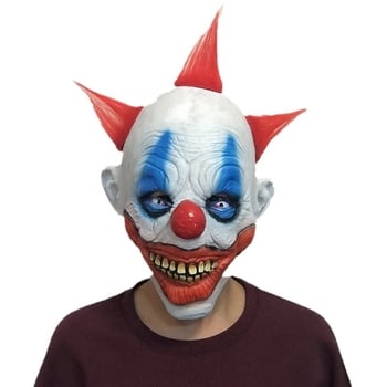 Latekso klounų kaukė, siaubo stiliaus, kostiumui skirtas rekvizitas, Helovynui ir Šv. Velykoms