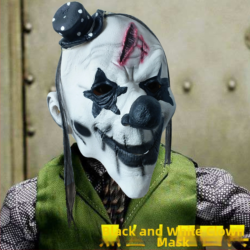 Latexová klaun maska, horor štýl, maska na kostým, vhodná na Halloween a Veľkú noc