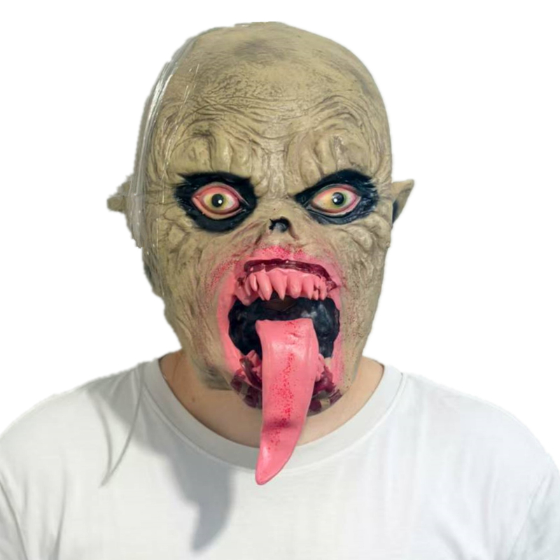 Latekso klounų kaukė, siaubo stiliaus, kostiumui skirtas rekvizitas, Helovynui ir Šv. Velykoms