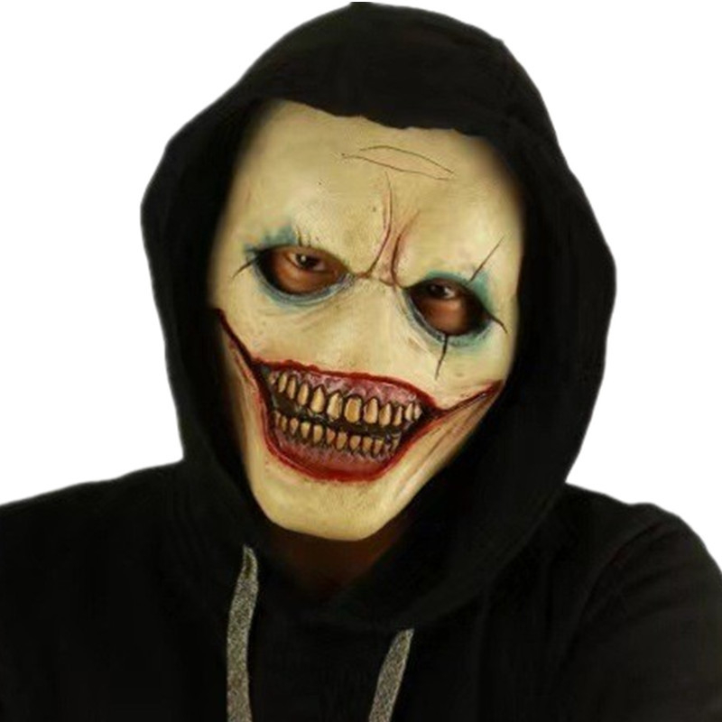 Latekso klounų kaukė, siaubo stiliaus, kostiumui skirtas rekvizitas, Helovynui ir Šv. Velykoms