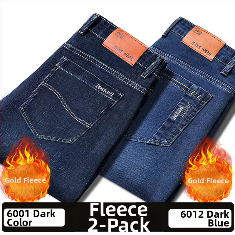 Vīriešu džinsi ar flīsu odere, bieza, taisa piegriezuma, viduklis vidējs, piemēroti visām sezonām