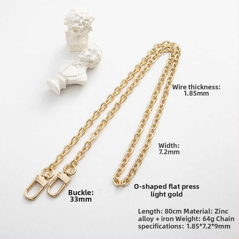 Koti õlarihm metallist ahelaga laiendusega, kerge asendushihn, ühevärviline muster, värske ja magus stiil