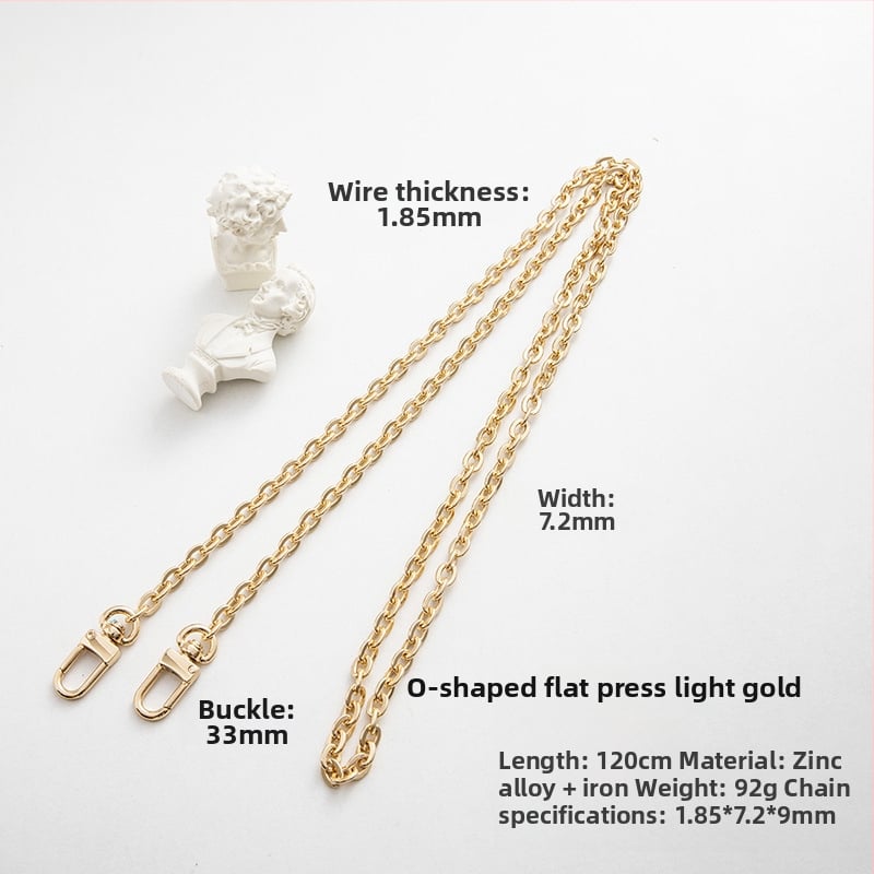 Koti õlarihm metallist ahelaga laiendusega, kerge asendushihn, ühevärviline muster, värske ja magus stiil