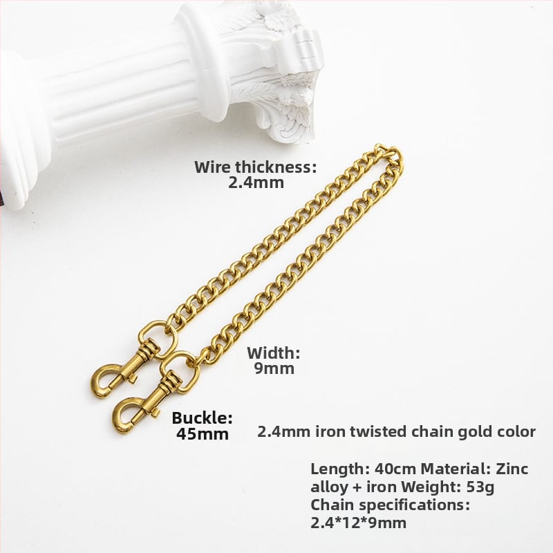 Koti õlarihm metallist ahelaga laiendusega, kerge asendushihn, ühevärviline muster, värske ja magus stiil