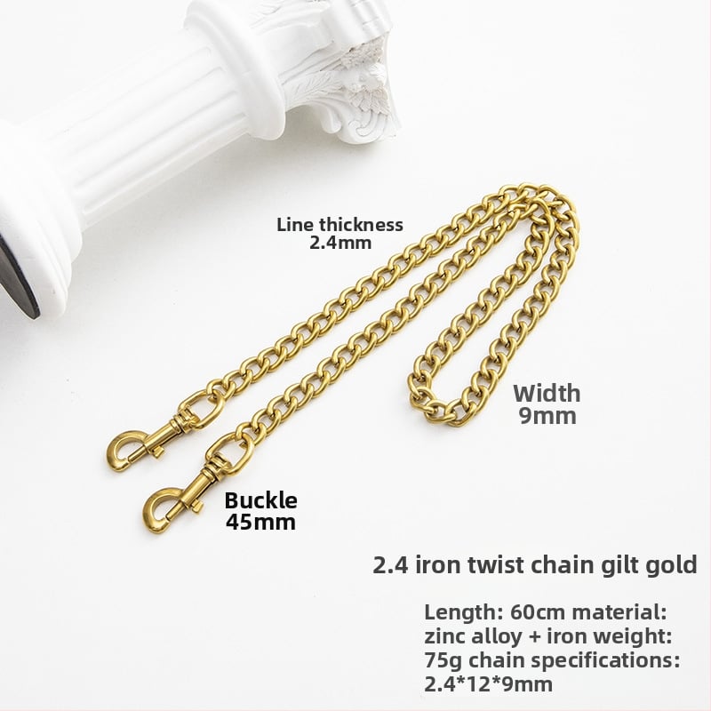 Koti õlarihm metallist ahelaga laiendusega, kerge asendushihn, ühevärviline muster, värske ja magus stiil