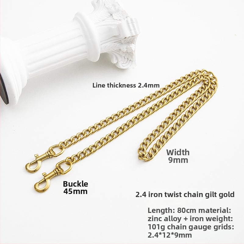 Koti õlarihm metallist ahelaga laiendusega, kerge asendushihn, ühevärviline muster, värske ja magus stiil