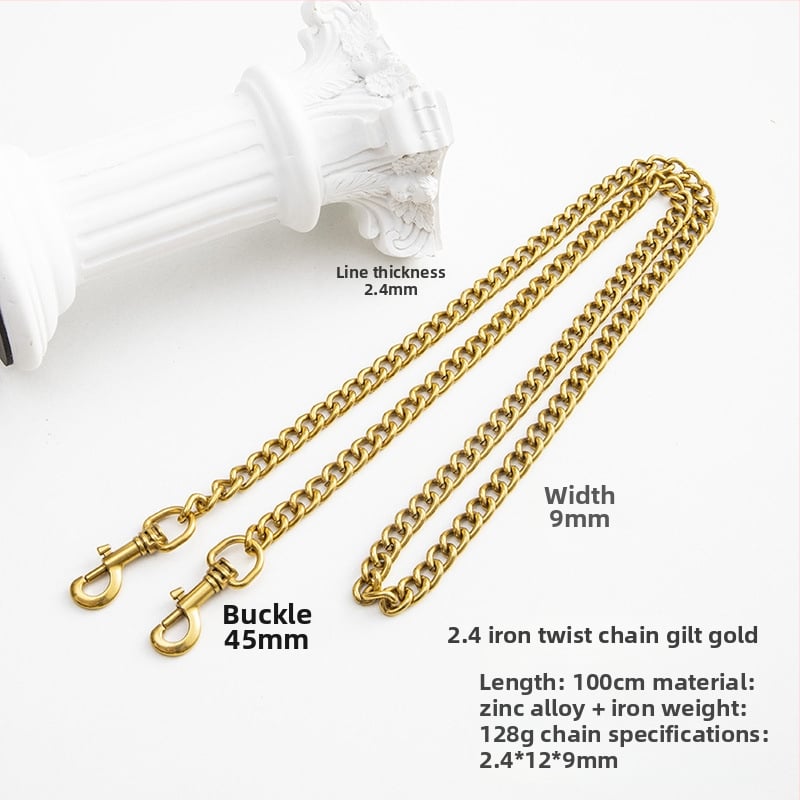 Koti õlarihm metallist ahelaga laiendusega, kerge asendushihn, ühevärviline muster, värske ja magus stiil