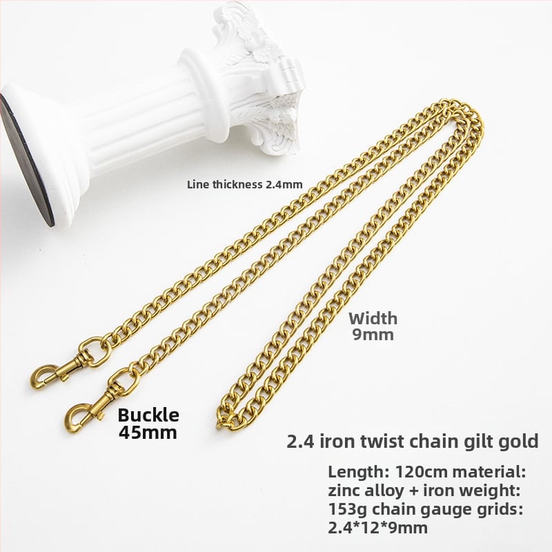 Koti õlarihm metallist ahelaga laiendusega, kerge asendushihn, ühevärviline muster, värske ja magus stiil