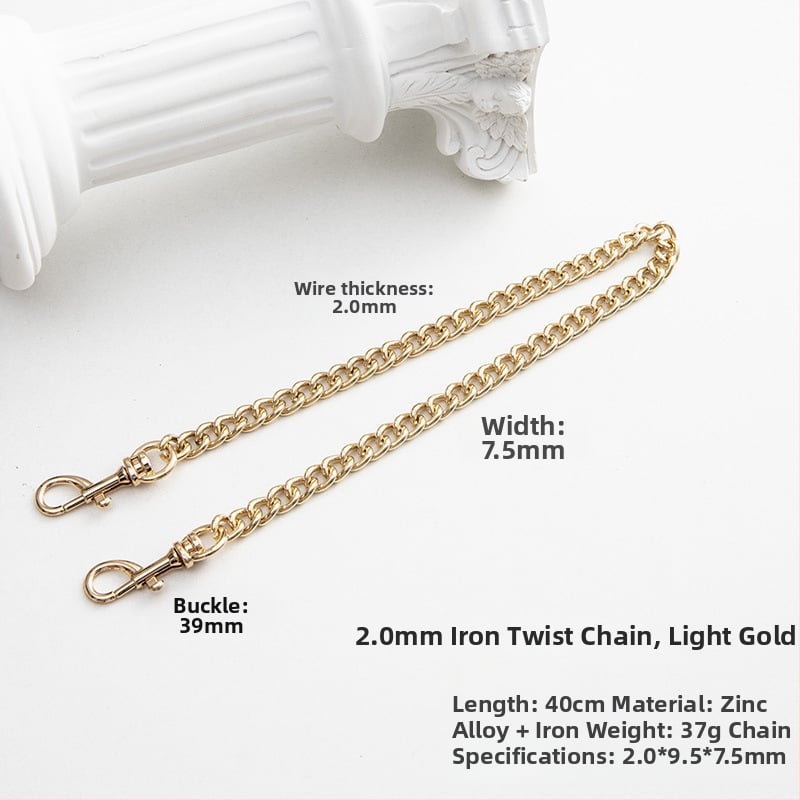 Koti õlarihm metallist ahelaga laiendusega, kerge asendushihn, ühevärviline muster, värske ja magus stiil