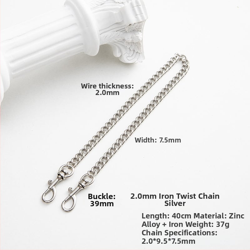 Koti õlarihm metallist ahelaga laiendusega, kerge asendushihn, ühevärviline muster, värske ja magus stiil