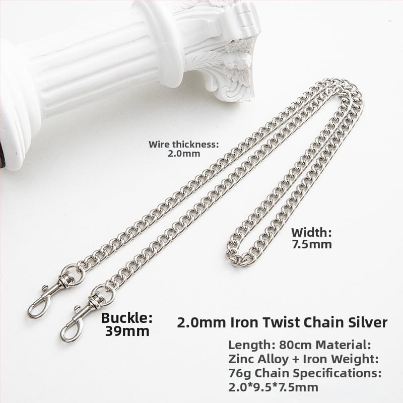 Koti õlarihm metallist ahelaga laiendusega, kerge asendushihn, ühevärviline muster, värske ja magus stiil