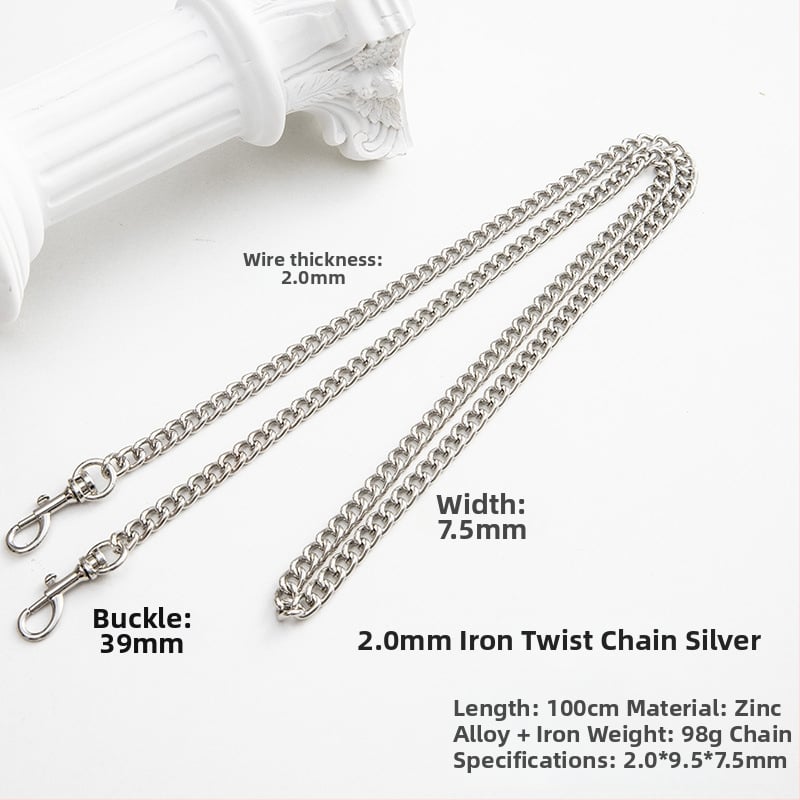 Koti õlarihm metallist ahelaga laiendusega, kerge asendushihn, ühevärviline muster, värske ja magus stiil