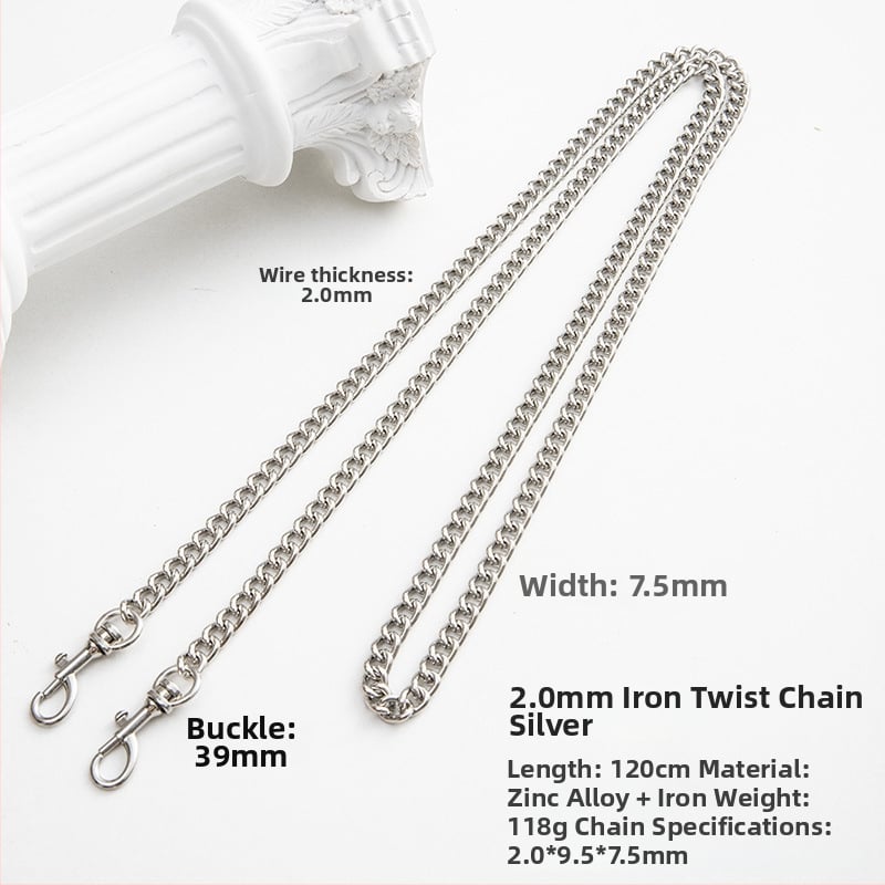 Koti õlarihm metallist ahelaga laiendusega, kerge asendushihn, ühevärviline muster, värske ja magus stiil