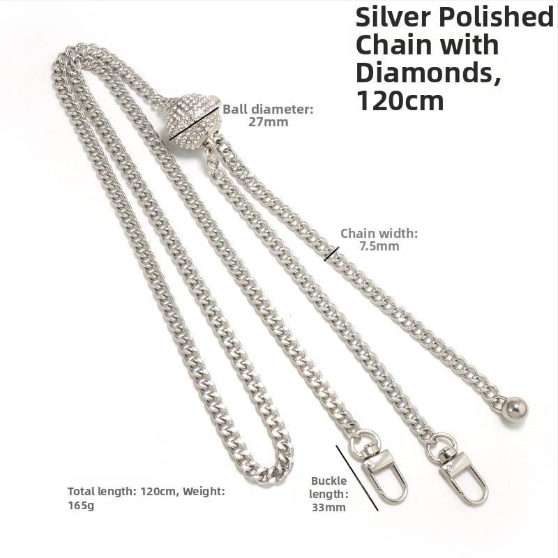 Yilian kotiõlarihm, tsink sulamiga pallidega ahel, reguleeritav, vastupidav kulumisele, venitatav, koti jaoks