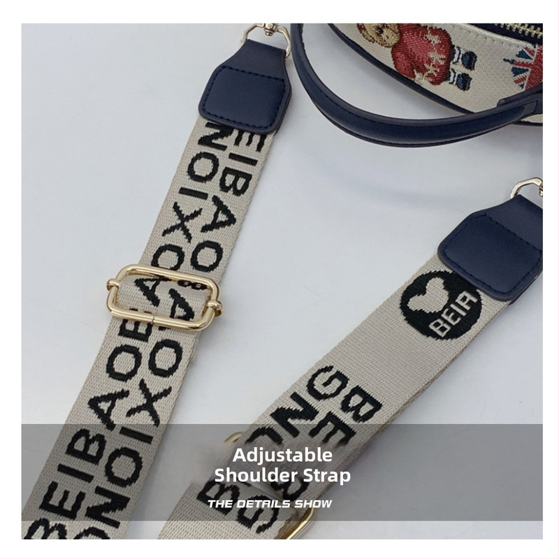 Popruh na tašku – nastaviteľný a široký, polyester, mestský štýl, vzor s písmenami.
