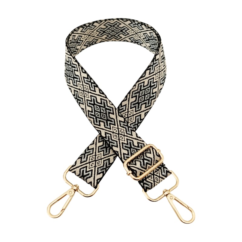 Koti/õlarihm — Reguleeritav, pikk asendusrihm risttoega kandmiseks, Polüester, Geomeetriline muster, Sügis 2025