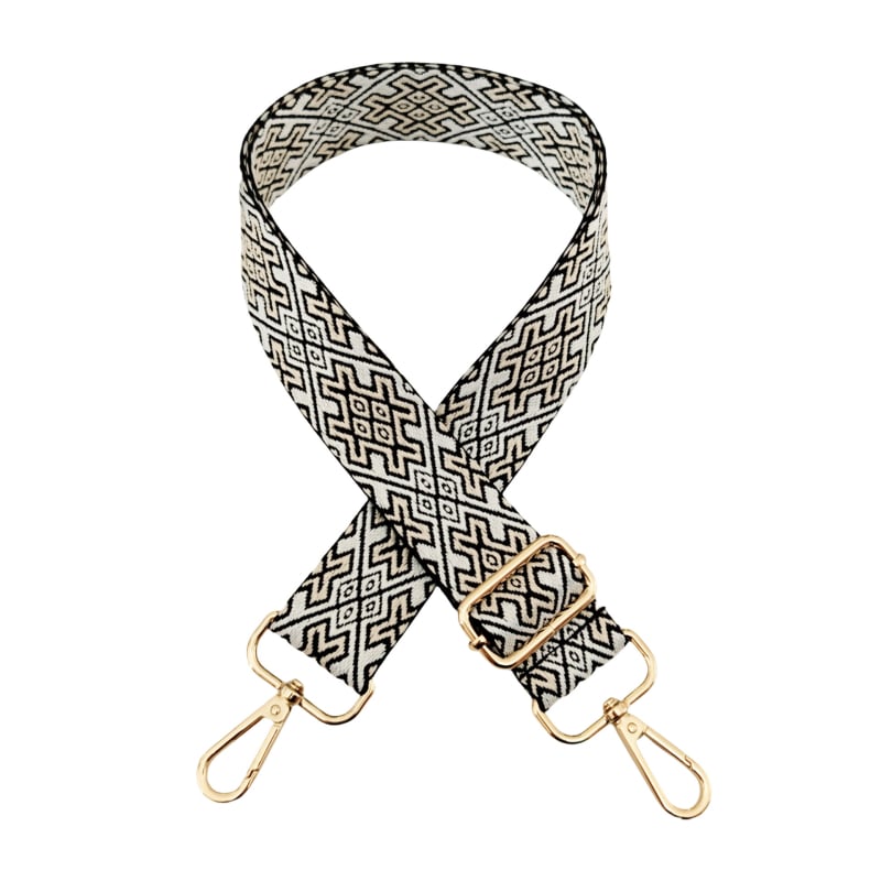 Koti/õlarihm — Reguleeritav, pikk asendusrihm risttoega kandmiseks, Polüester, Geomeetriline muster, Sügis 2025