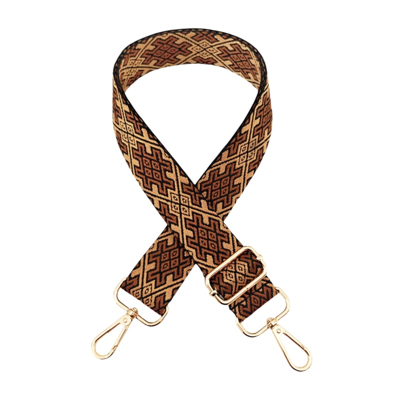 Koti/õlarihm — Reguleeritav, pikk asendusrihm risttoega kandmiseks, Polüester, Geomeetriline muster, Sügis 2025