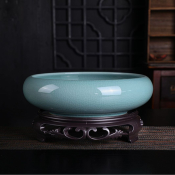 Keramikas hidroponiska puķu pods – minimālistisks stils, elpojošs, korozijizturīgs, izturīgs; rokdarbs; izcepts 1300°C; piemērots galdam vai grīdai.