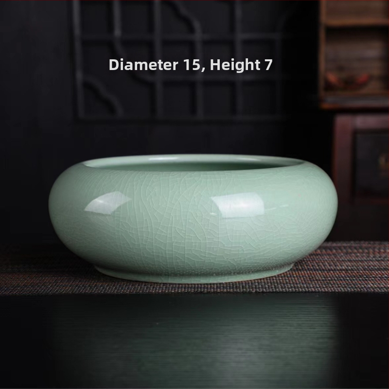 Keramikas hidroponiska puķu pods – minimālistisks stils, elpojošs, korozijizturīgs, izturīgs; rokdarbs; izcepts 1300°C; piemērots galdam vai grīdai.