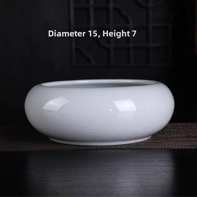 Keramikas hidroponiska puķu pods – minimālistisks stils, elpojošs, korozijizturīgs, izturīgs; rokdarbs; izcepts 1300°C; piemērots galdam vai grīdai.