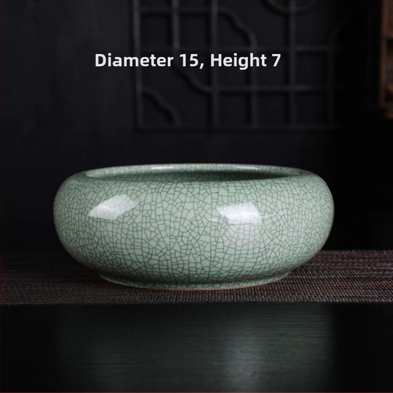 Keramikas hidroponiska puķu pods – minimālistisks stils, elpojošs, korozijizturīgs, izturīgs; rokdarbs; izcepts 1300°C; piemērots galdam vai grīdai.