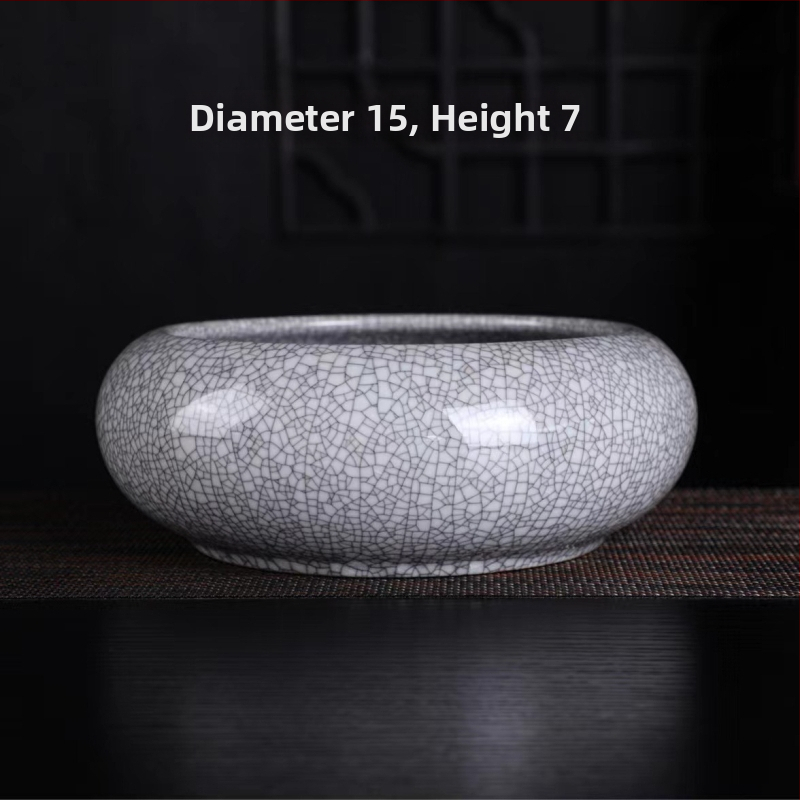 Keramikas hidroponiska puķu pods – minimālistisks stils, elpojošs, korozijizturīgs, izturīgs; rokdarbs; izcepts 1300°C; piemērots galdam vai grīdai.