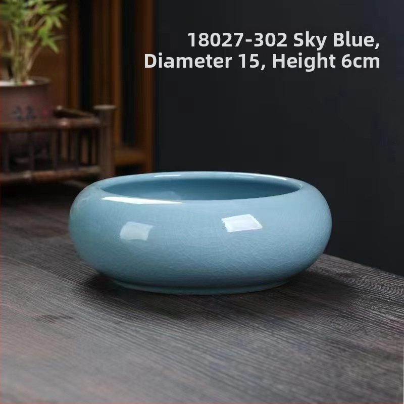 Keramikas hidroponiska puķu pods – minimālistisks stils, elpojošs, korozijizturīgs, izturīgs; rokdarbs; izcepts 1300°C; piemērots galdam vai grīdai.