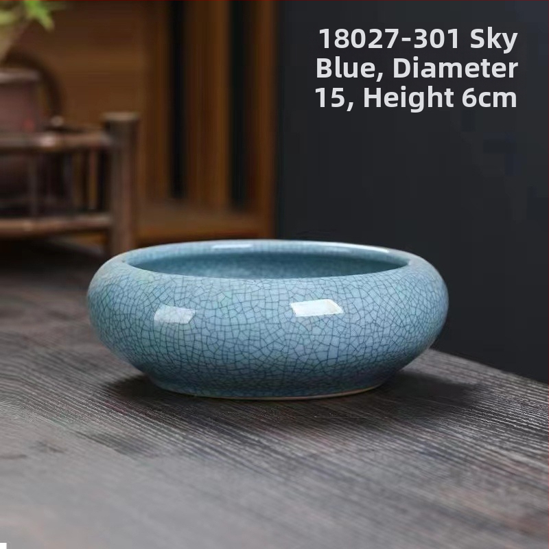 Keramikas hidroponiska puķu pods – minimālistisks stils, elpojošs, korozijizturīgs, izturīgs; rokdarbs; izcepts 1300°C; piemērots galdam vai grīdai.