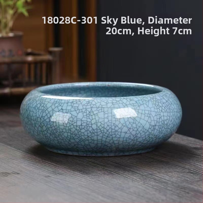 Keramikas hidroponiska puķu pods – minimālistisks stils, elpojošs, korozijizturīgs, izturīgs; rokdarbs; izcepts 1300°C; piemērots galdam vai grīdai.