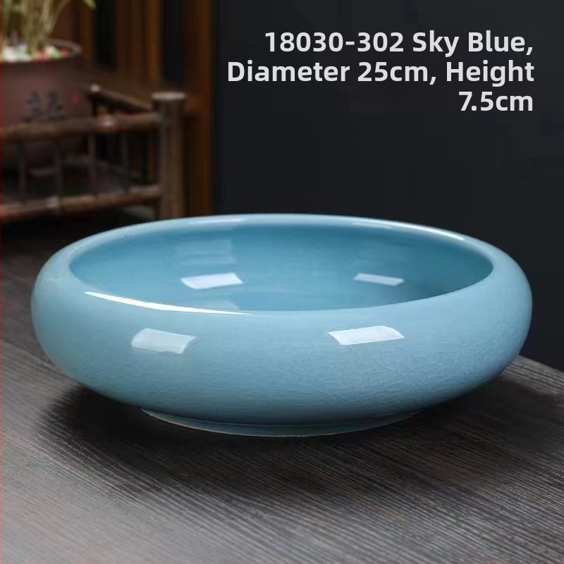 Keramikas hidroponiska puķu pods – minimālistisks stils, elpojošs, korozijizturīgs, izturīgs; rokdarbs; izcepts 1300°C; piemērots galdam vai grīdai.