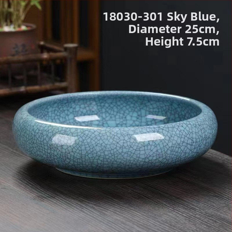 Keramikas hidroponiska puķu pods – minimālistisks stils, elpojošs, korozijizturīgs, izturīgs; rokdarbs; izcepts 1300°C; piemērots galdam vai grīdai.