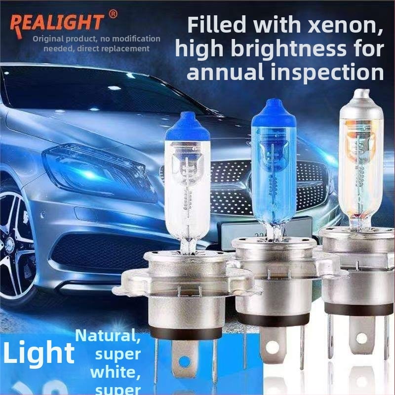 Bec auto pentru faruri H1/H3/H4/H7, 12V/24V, 100W/150W, 4100K, lampă halogenă cu cuarț