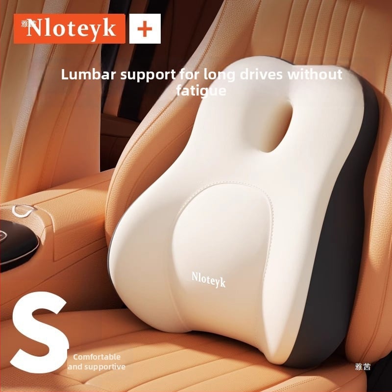 Automobilių juosmens atrama - nugaros atrama vairuotojo sėdynei, palmių pluošto užpildas, minimalistinis stilius, universalus suderinamumas