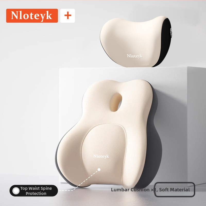 Automobilių juosmens atrama - nugaros atrama vairuotojo sėdynei, palmių pluošto užpildas, minimalistinis stilius, universalus suderinamumas